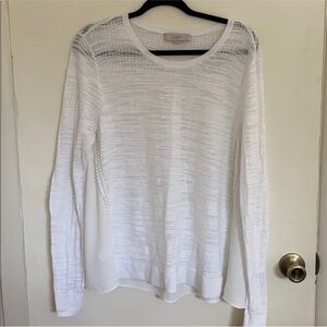 LOFT Mixed Media Long Sleeve Top